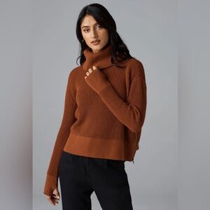 Vetta Terracotta Mockneck Cropped Sweater